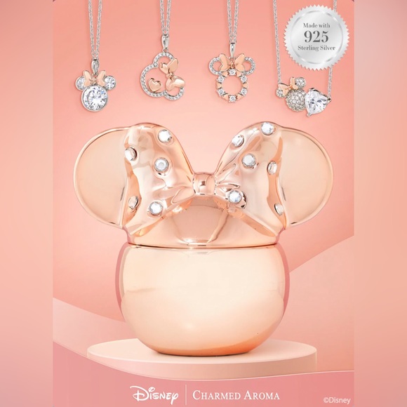 RARE Disney Minnie Mouse Charmed Aroma Candle with Minnie Mouse Necklace Insi… - Picture 2 of 3